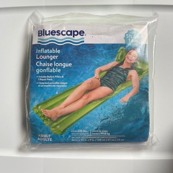 Bluescape inflatable pool float lounger air mat, green - Picture 1 of 2